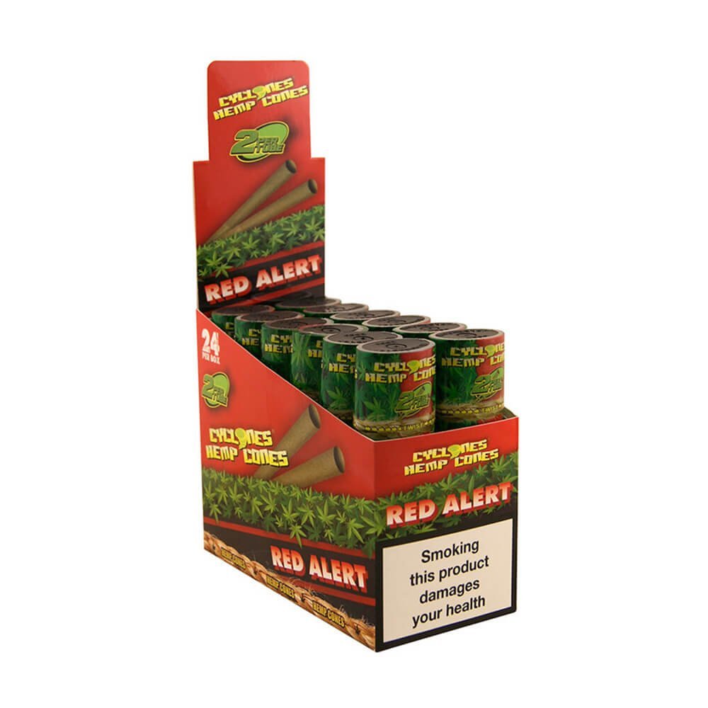 Blunt pré-roulé Cyclones Hemp Cones - Red Alert - Salvia la pépite verte