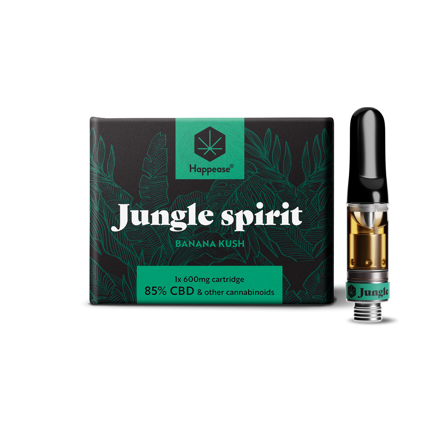 Cartouche vape CBD Happease - 85% cannabinoïdes naturels | Jungle Spirit - Salvia la pépite verte