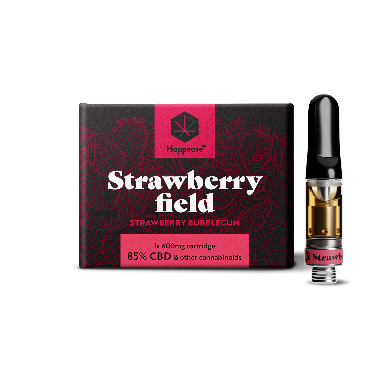 Cartouche vape CBD Happease - 85% cannabinoïdes naturels | Strawberry Field - Salvia la pépite verte