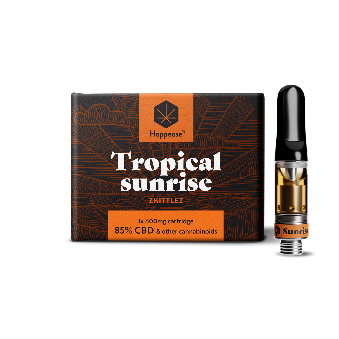Cartouche vape CBD Happease - 85% cannabinoïdes naturels | Tropical Sunrise - Salvia la pépite verte