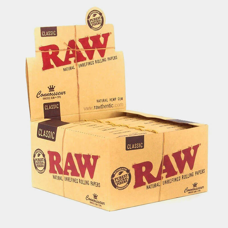 Feuilles à rouler Raw king size slim classic + cartons - Salvia la pépite verte