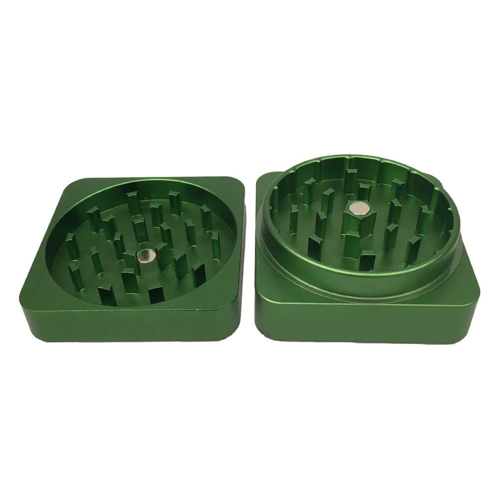 Grinder Best Buds en aluminium - Carré - Salvia la pépite verte
