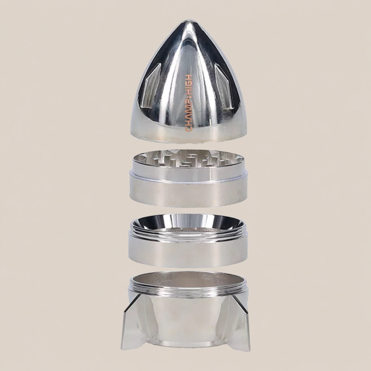 Grinder Champ High - Fusée argentée - Salvia la pépite verte