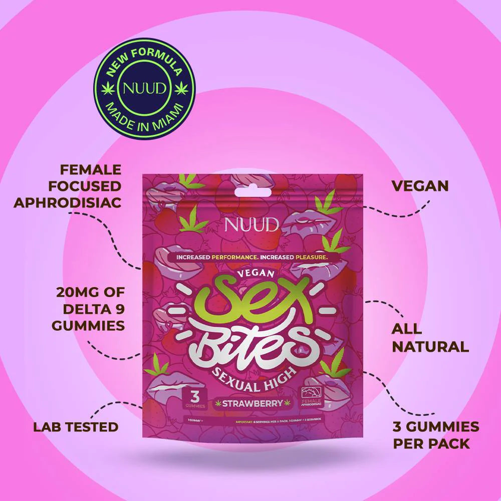 Gummies Δ9 THC | Sex Bites | Fraise - Salvia la pépite verte