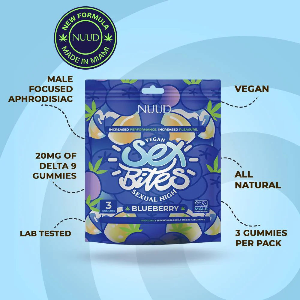 Gummies Δ9 THC | Sex Bites | Myrtille - Salvia la pépite verte