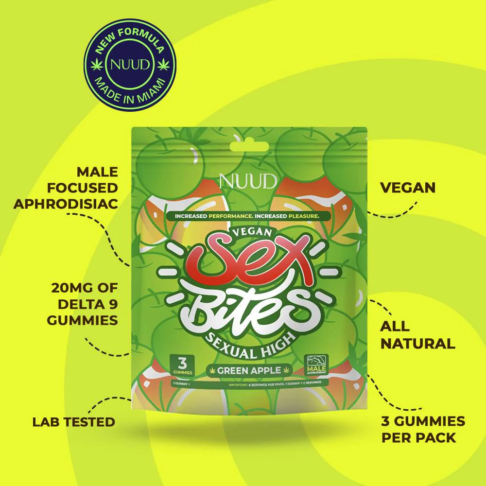 Gummies Δ9 THC | Sex Bites Male | Pomme - Salvia la pépite verte