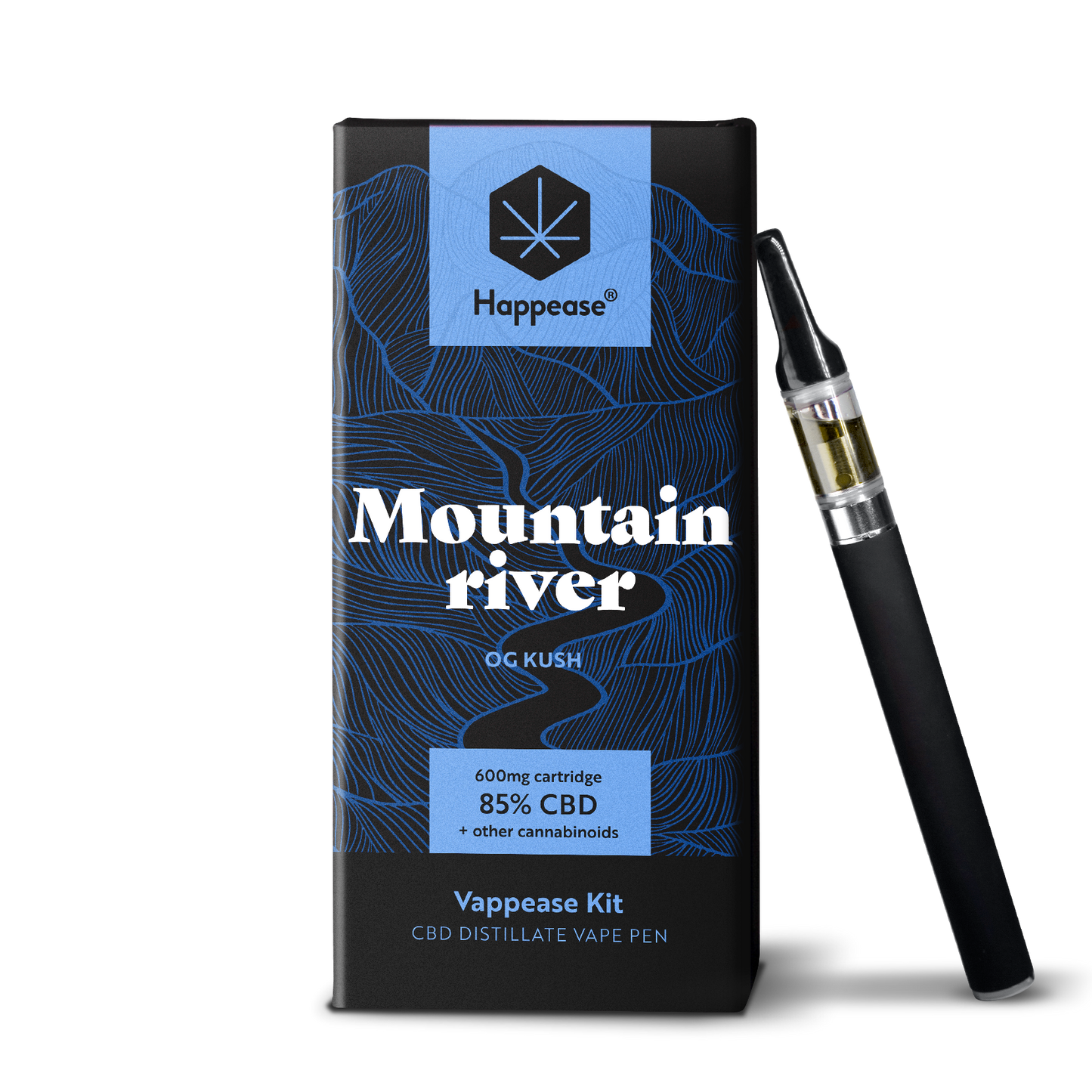 Kit vape pen CBD Happease - 85% cannabinoïdes naturels | Mountain River - Salvia la pépite verte