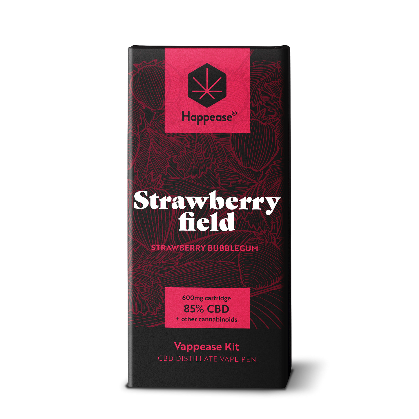 Kit vape pen CBD Happease - 85% cannabinoïdes naturels | Strawberry Field - Salvia la pépite verte