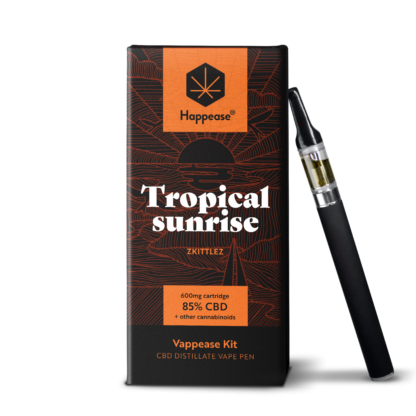 Kit vape pen CBD Happease - 85% cannabinoïdes naturels | Tropical Sunrise - Salvia la pépite verte