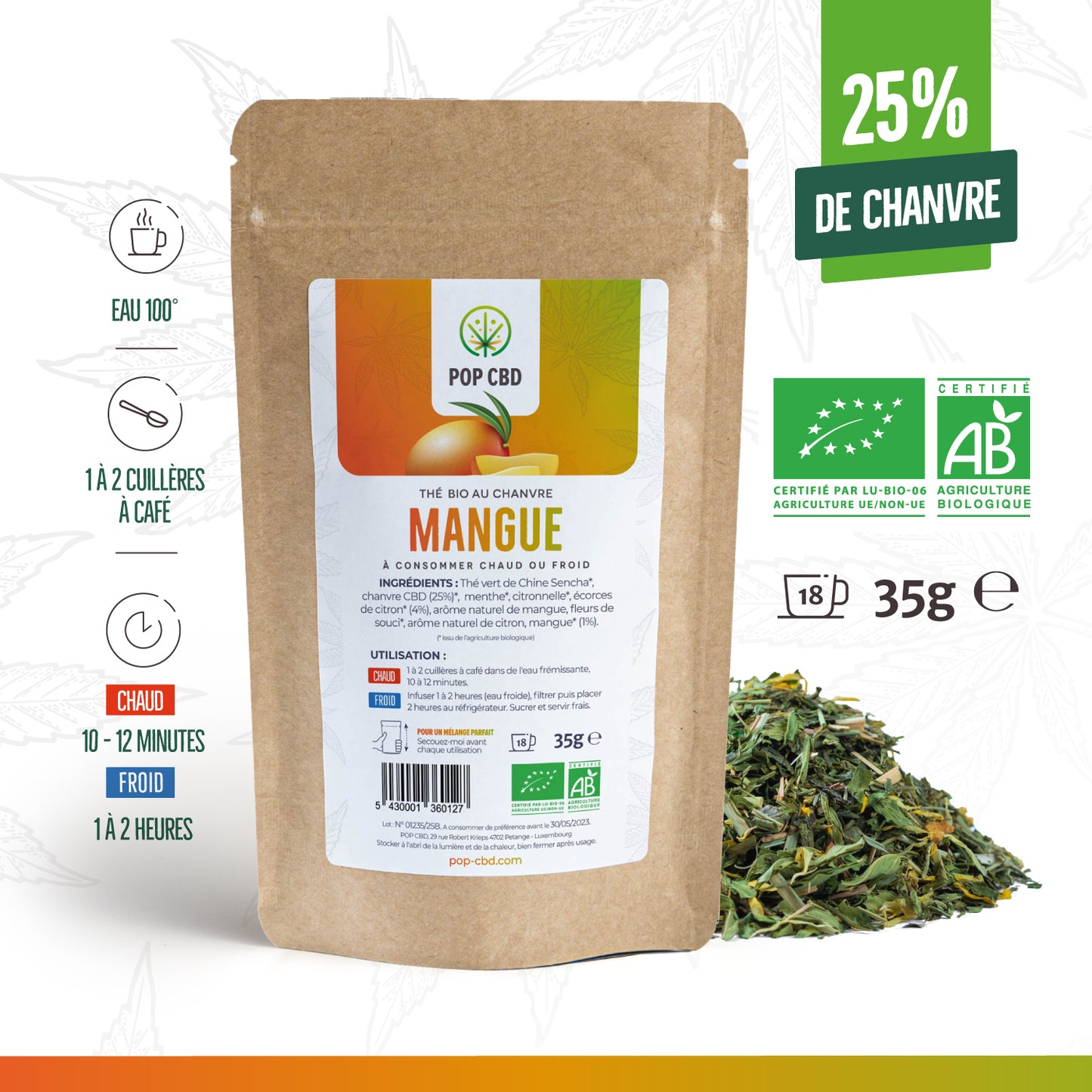 Thé mangue CBD - Salvia la pépite verte
