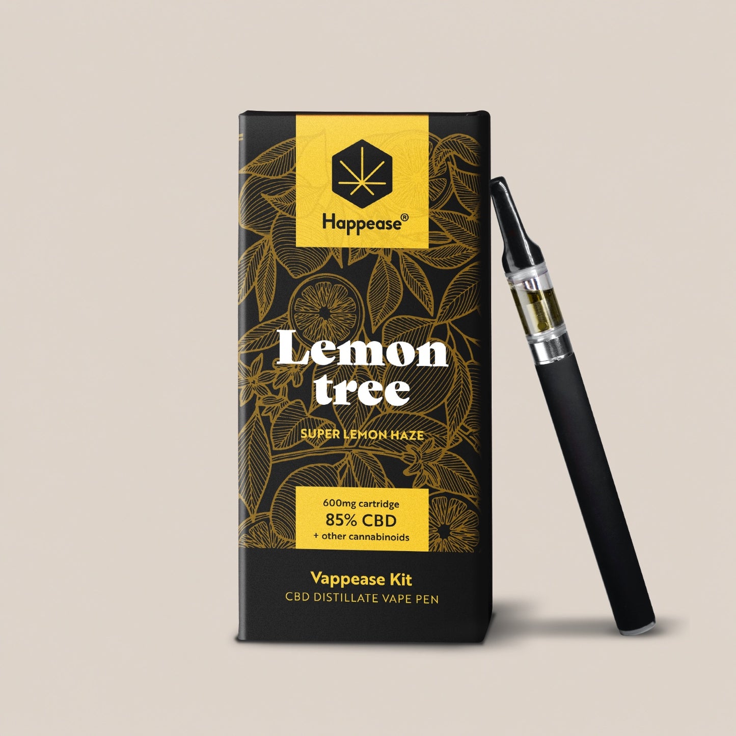 Kit vape pen CBD Happease - 85% cannabinoïdes naturels | Lemon Tree - Salvia la pépite verte