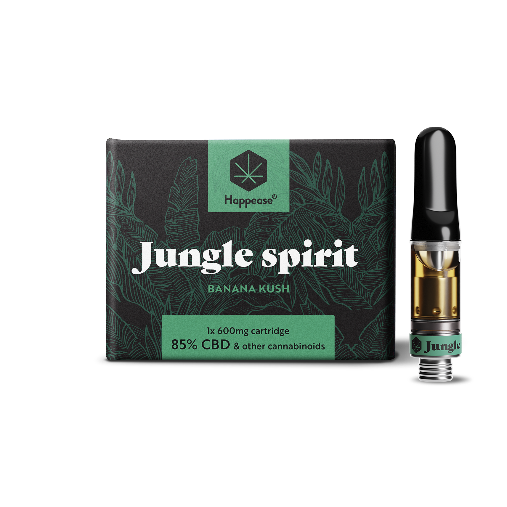Cartouche vape CBD Happease - 85% cannabinoïdes naturels | Jungle Spirit - Salvia la pépite verte
