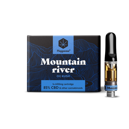 Cartouche vape CBD Happease - 85% cannabinoïdes naturels | Mountain River - Salvia la pépite verte