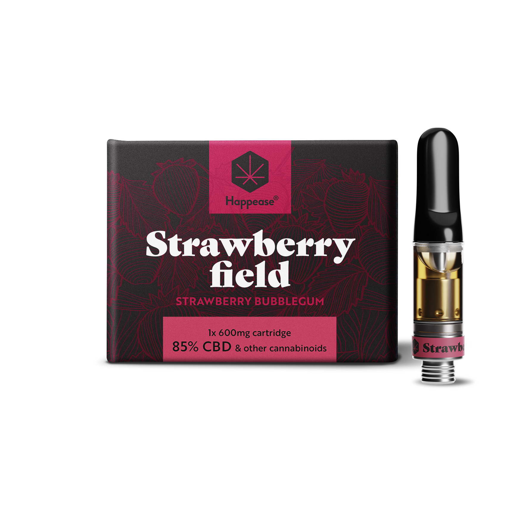 Cartouche vape CBD Happease - 85% cannabinoïdes naturels | Strawberry Field - Salvia la pépite verte