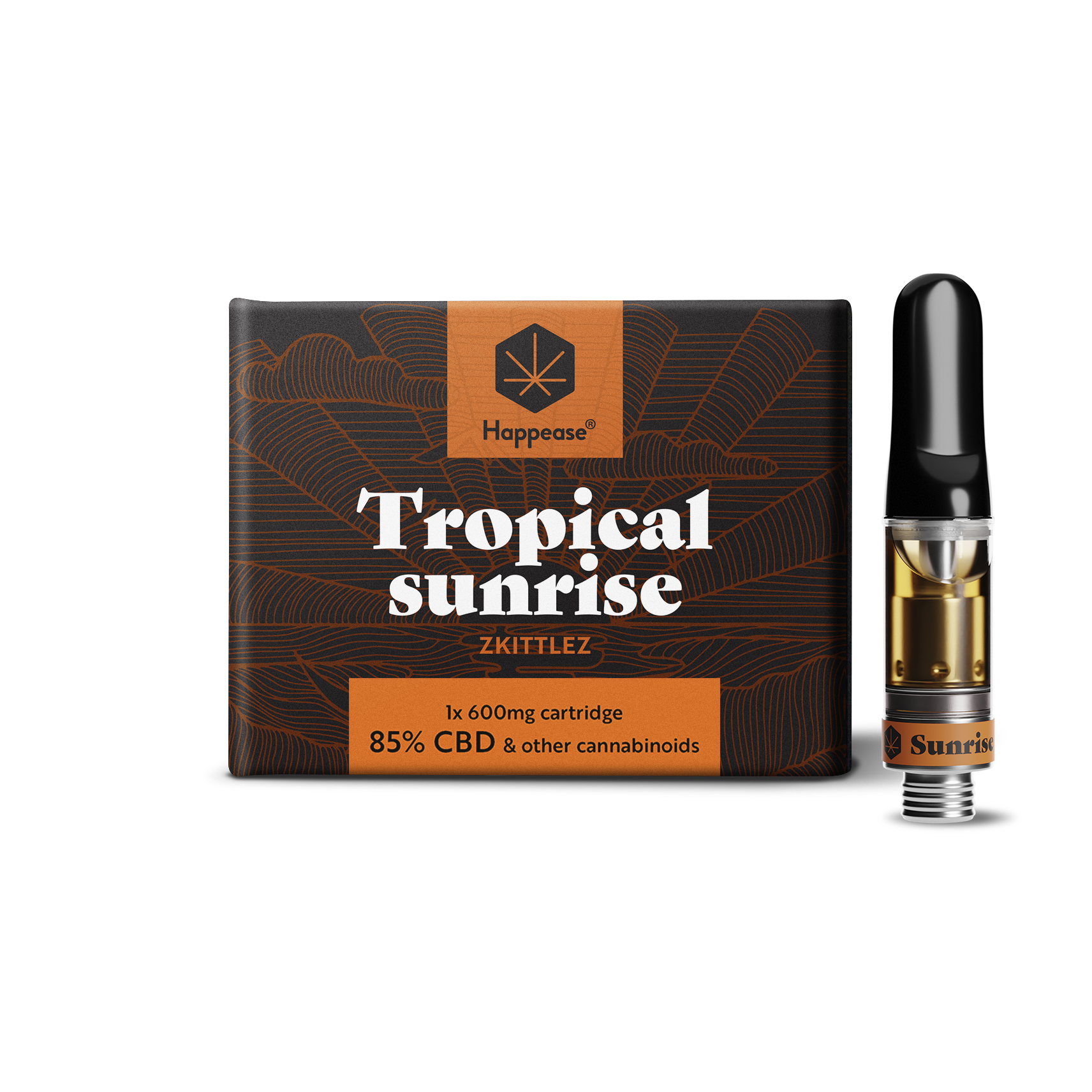 Cartouche vape CBD Happease - 85% cannabinoïdes naturels | Tropical Sunrise - Salvia la pépite verte