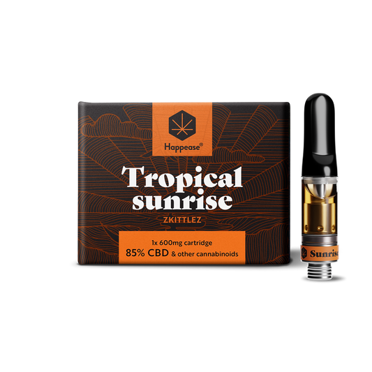 Cartouche vape CBD Happease - 85% cannabinoïdes naturels | Tropical Sunrise - Salvia la pépite verte