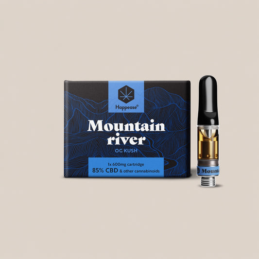 Cartouche vape CBD Happease - 85% cannabinoïdes naturels | Mountain River - Salvia la pépite verte