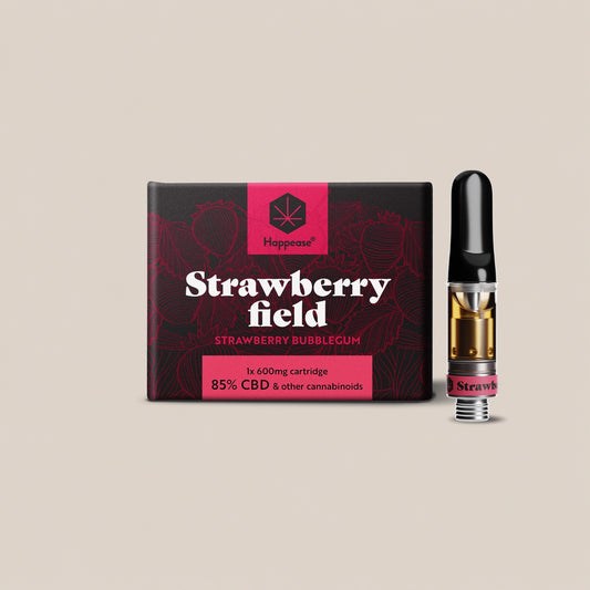 Cartouche vape CBD Happease - 85% cannabinoïdes naturels | Strawberry Field - Salvia la pépite verte