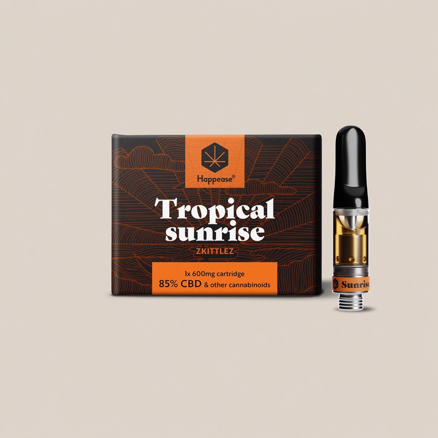 Cartouche vape CBD Happease - 85% cannabinoïdes naturels | Tropical Sunrise - Salvia la pépite verte