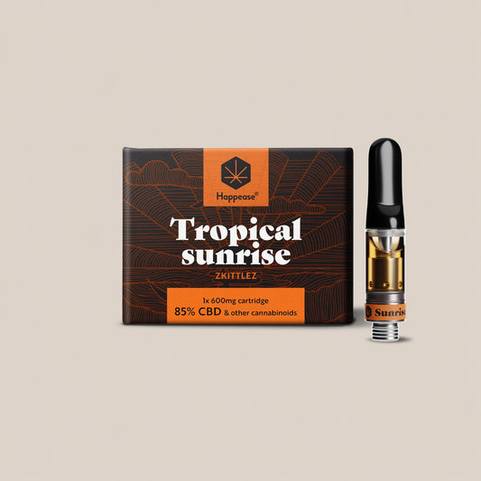 Cartouche vape CBD Happease - 85% cannabinoïdes naturels | Tropical Sunrise - Salvia la pépite verte