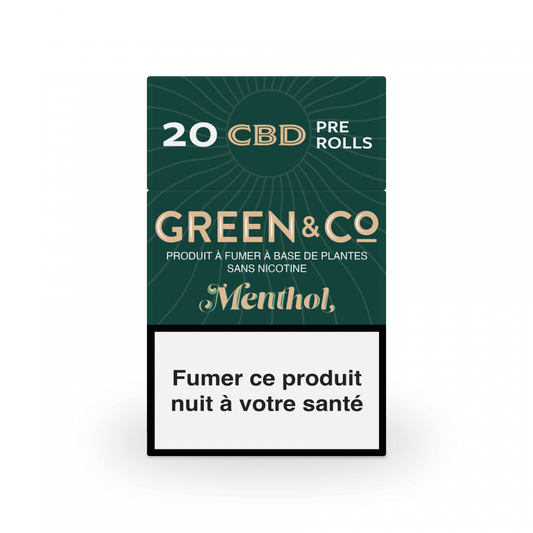 Cigarettes Green&co Menthol | 100% chanvre - Salvia la pépite verte