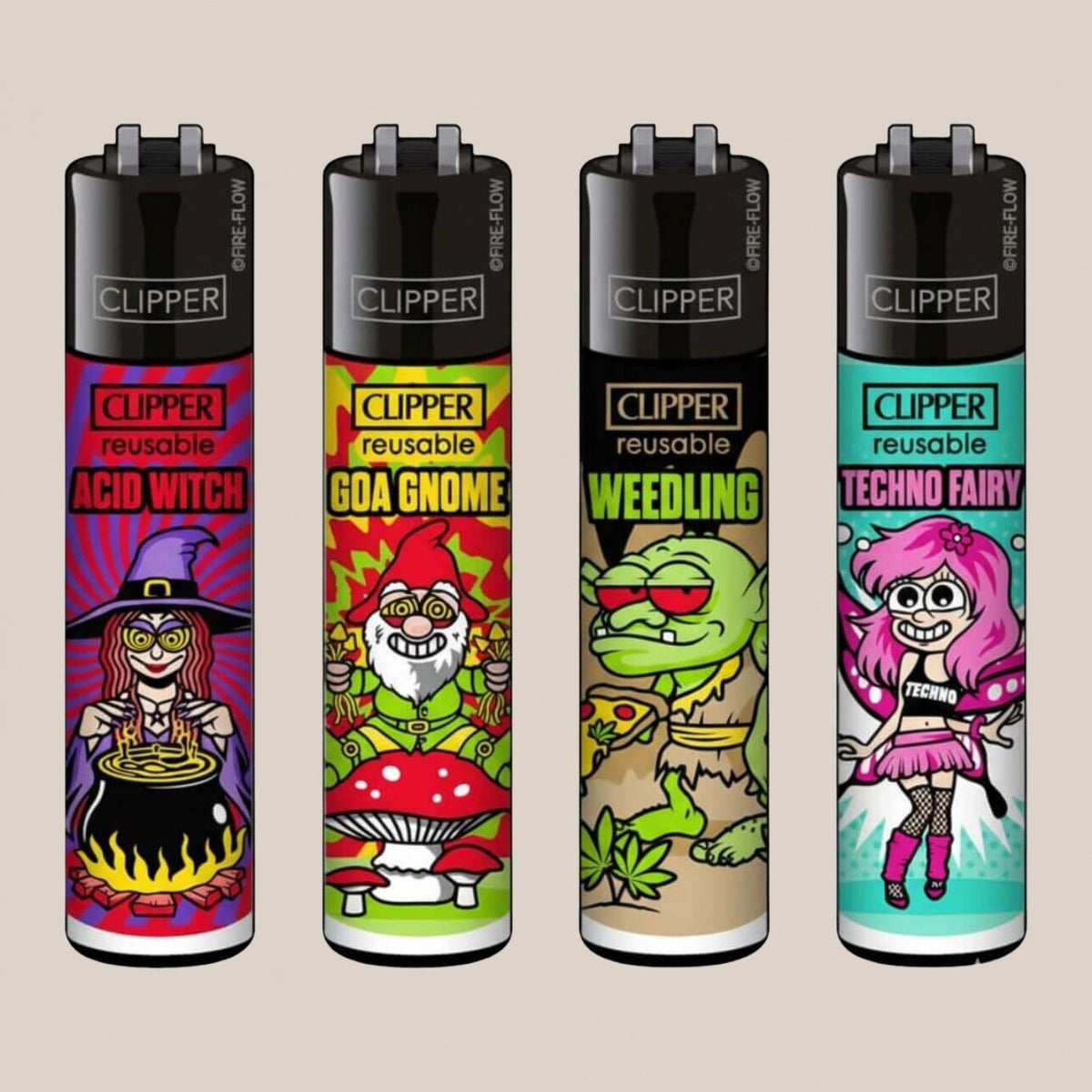 Briquet Clipper - Acid witch - Salvia la pépite verte