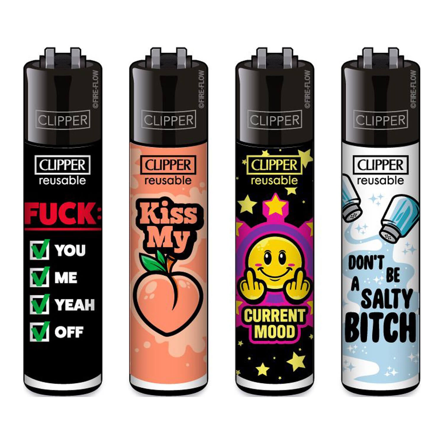Briquet Clipper Kiss My 🍑 - Salvia la pépite verte