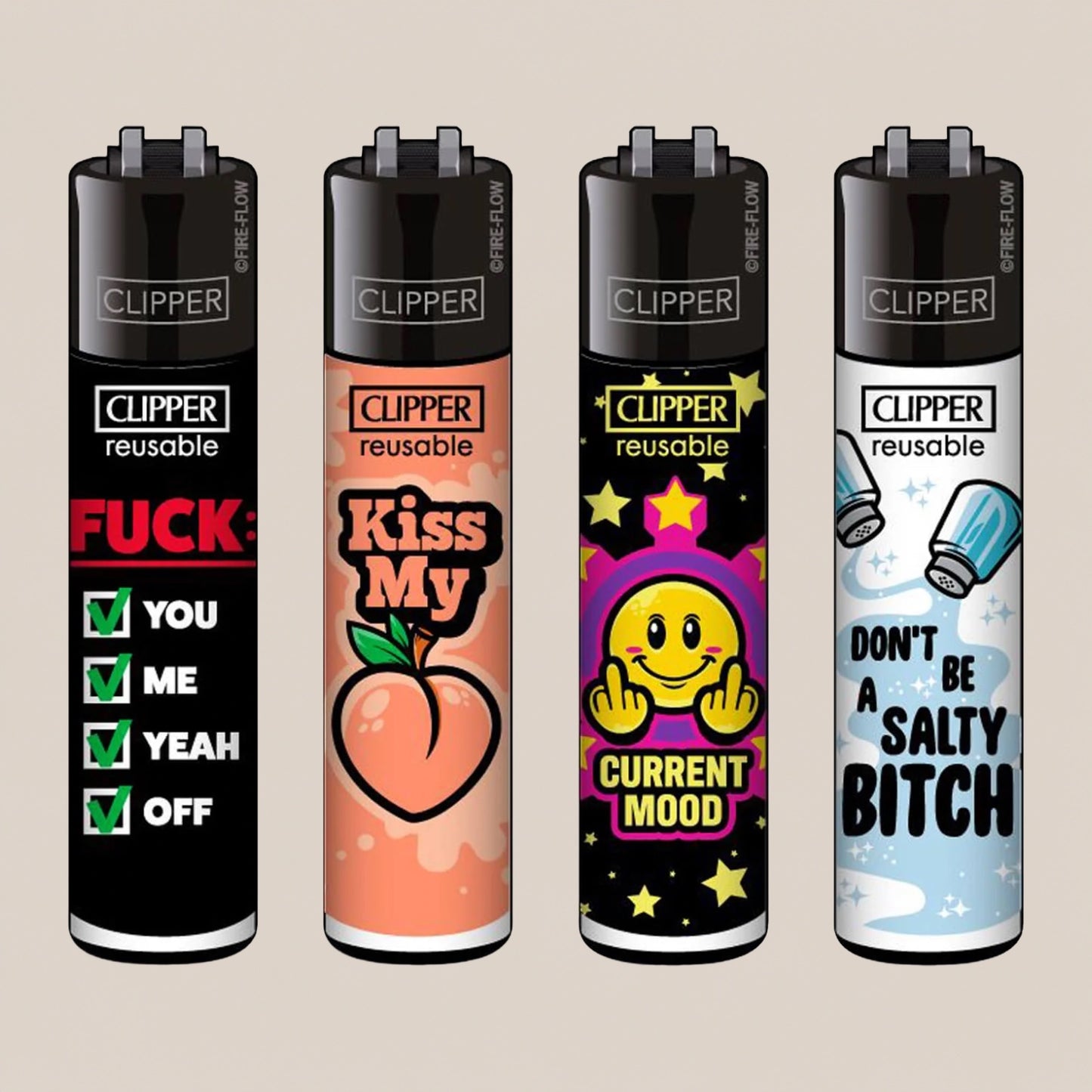 Briquet Clipper - Kiss my ass - Salvia la pépite verte