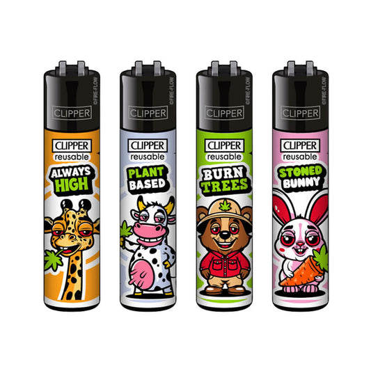 Briquet Clipper Weed Stoned Animals - Salvia la pépite verte