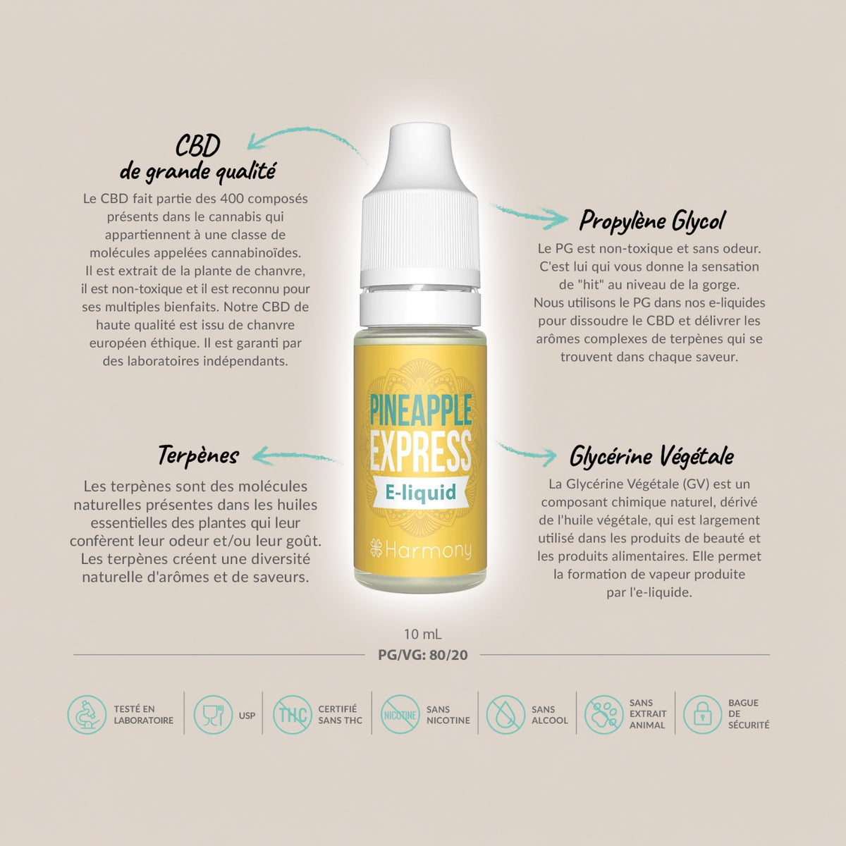 E-liquide CBD 600 mg - Pineapple Express - Salvia la pépite verte