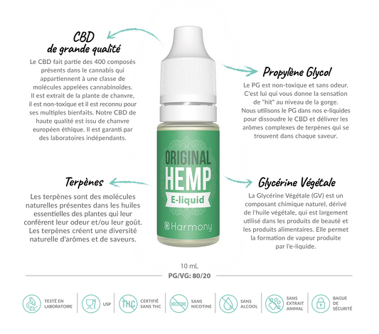 E-liquide CBD 600 mg - Original Hemp - Salvia la pépite verte
