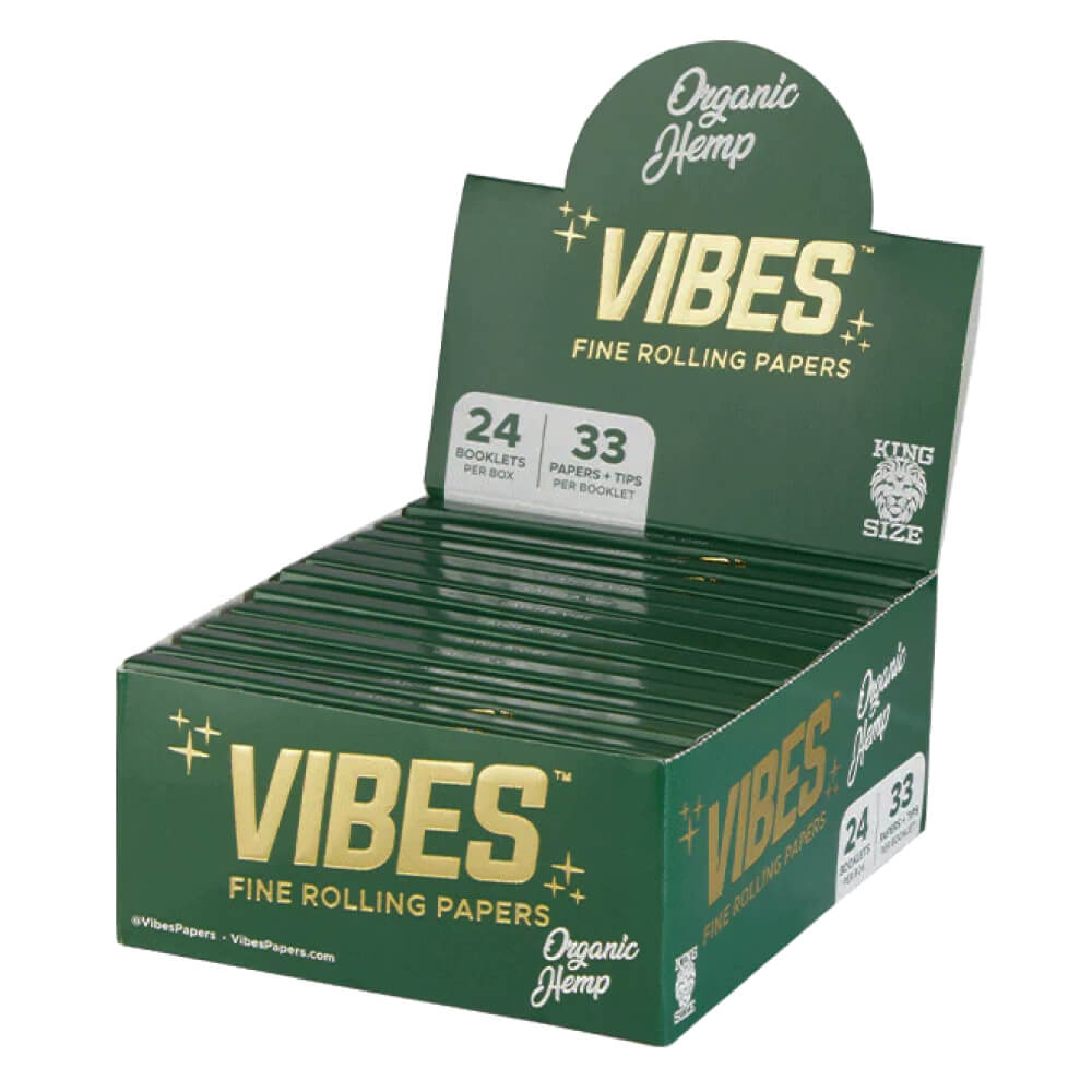 Feuilles à rouler - Vibes Organic Hemp king size slim + cartons - Salvia la pépite verte