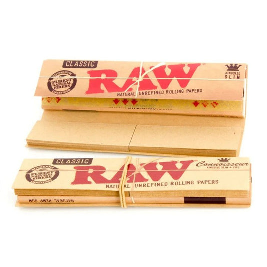 Feuilles à rouler Raw king size slim classic + cartons - Salvia la pépite verte