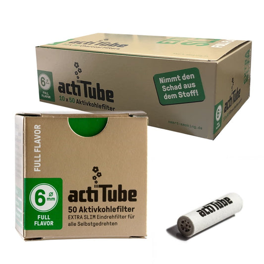 Filtres charbon actif actitube 6mm - Salvia la pépite verte