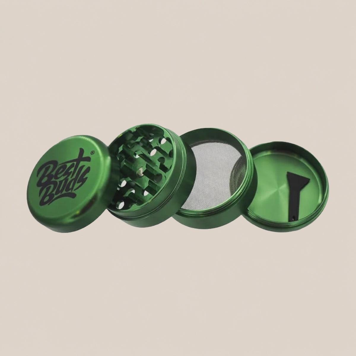 Grinder Best Buds en aluminium - Compact - Salvia la pépite verte