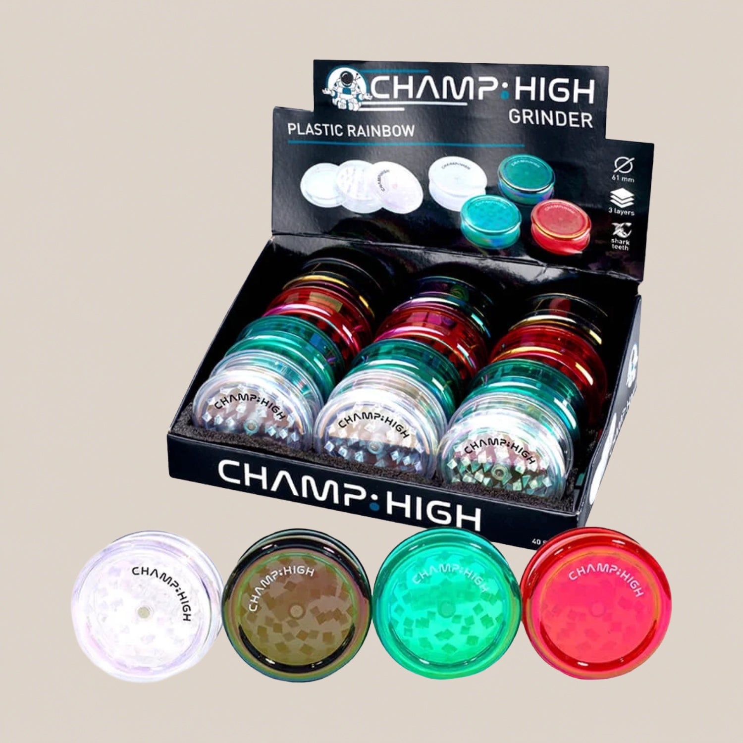 Grinder Champ High plastique - Salvia la pépite verte