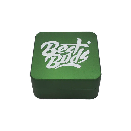 Grinder Best Buds en aluminium - Carré - Salvia la pépite verte