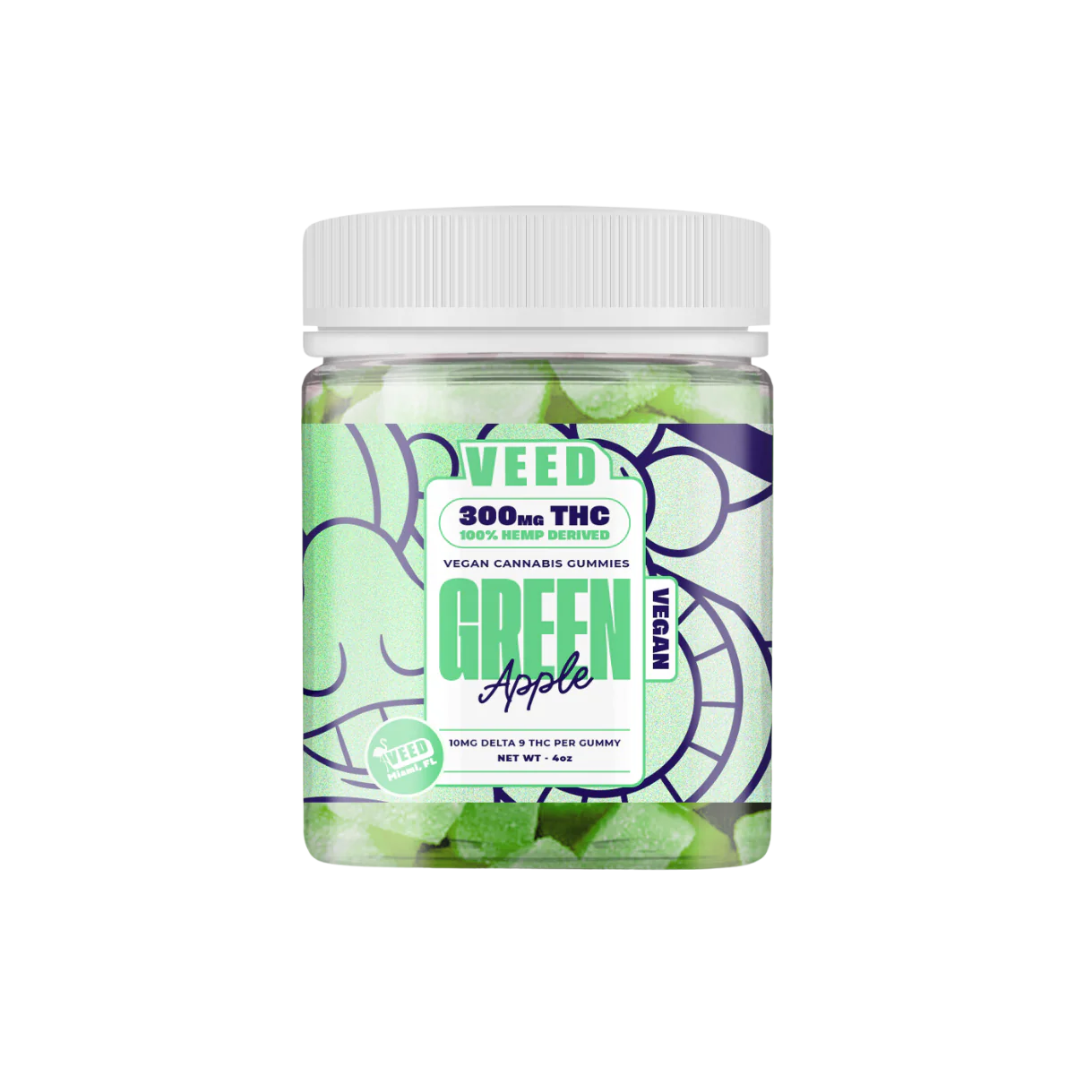 Gummies Δ9 THC | 30 bonbons à 10mg | Pomme verte - Salvia la pépite verte