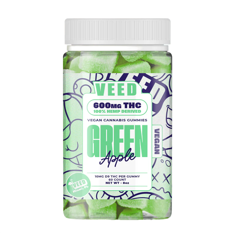 Gummies Δ9 THC | 60 bonbons à 10mg | Pomme verte