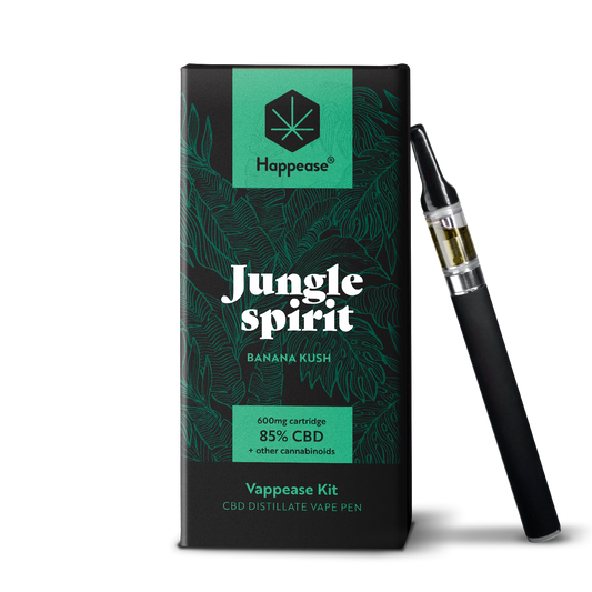 Kit vape pen CBD Happease - 85% cannabinoïdes naturels | Jungle Spirit - Salvia la pépite verte