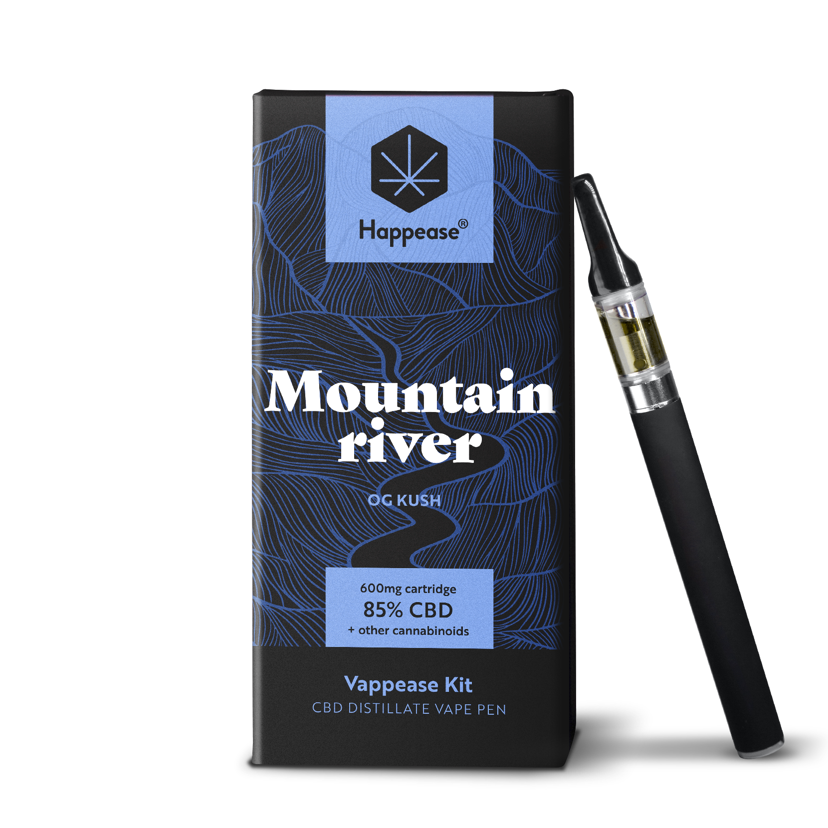 Kit vape pen CBD Happease - 85% cannabinoïdes naturels | Mountain River - Salvia la pépite verte