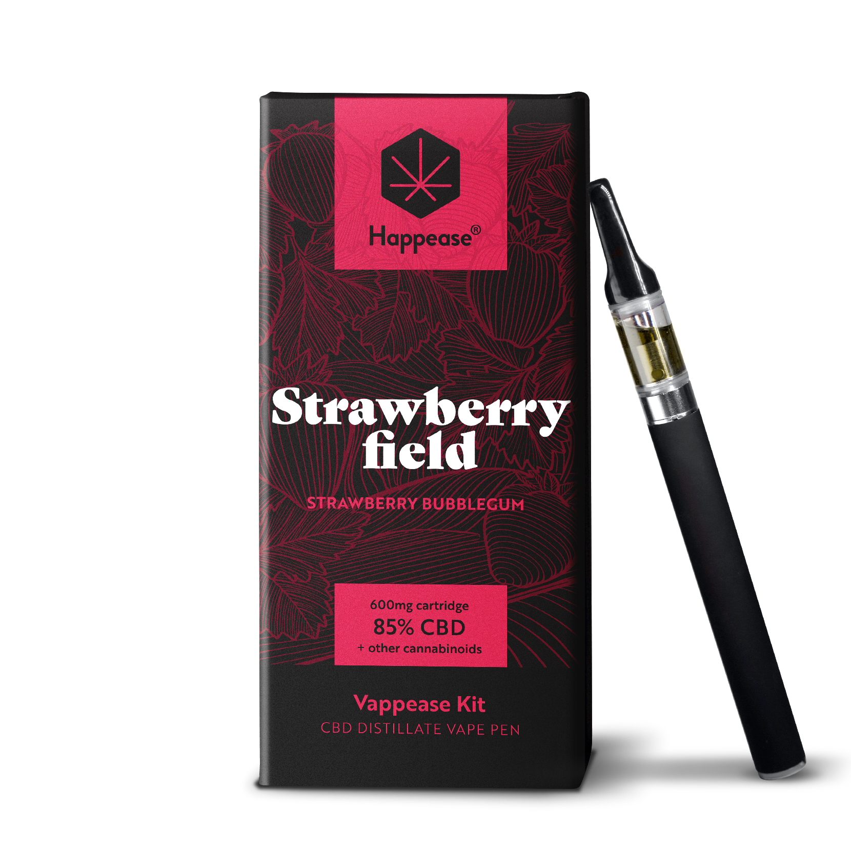 Kit vape pen CBD Happease - 85% cannabinoïdes naturels | Strawberry Field - Salvia la pépite verte