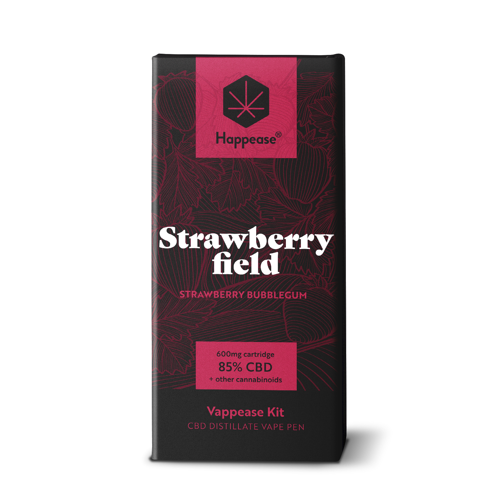 Kit vape pen CBD Happease - 85% cannabinoïdes naturels | Strawberry Field - Salvia la pépite verte