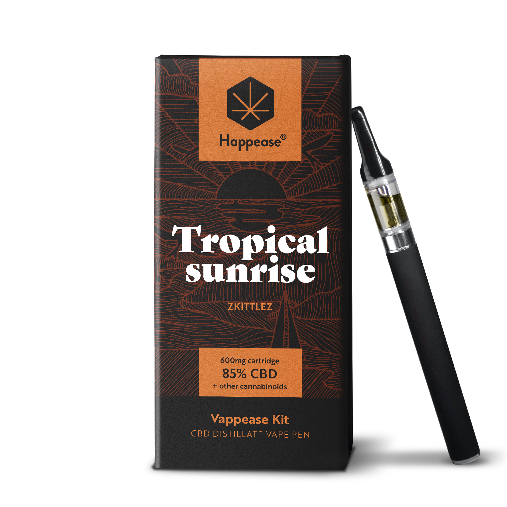 Kit vape pen CBD Happease - 85% cannabinoïdes naturels | Tropical Sunrise - Salvia la pépite verte
