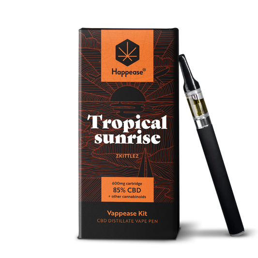 Kit vape pen CBD Happease - 85% cannabinoïdes naturels | Tropical Sunrise - Salvia la pépite verte