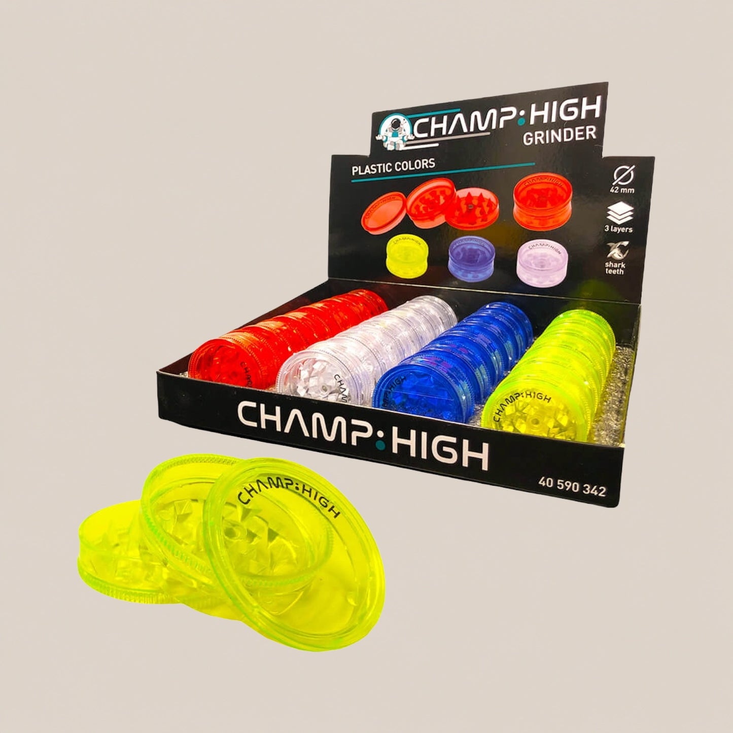 Mini grinder Champ High - Plastique - Salvia la pépite verte