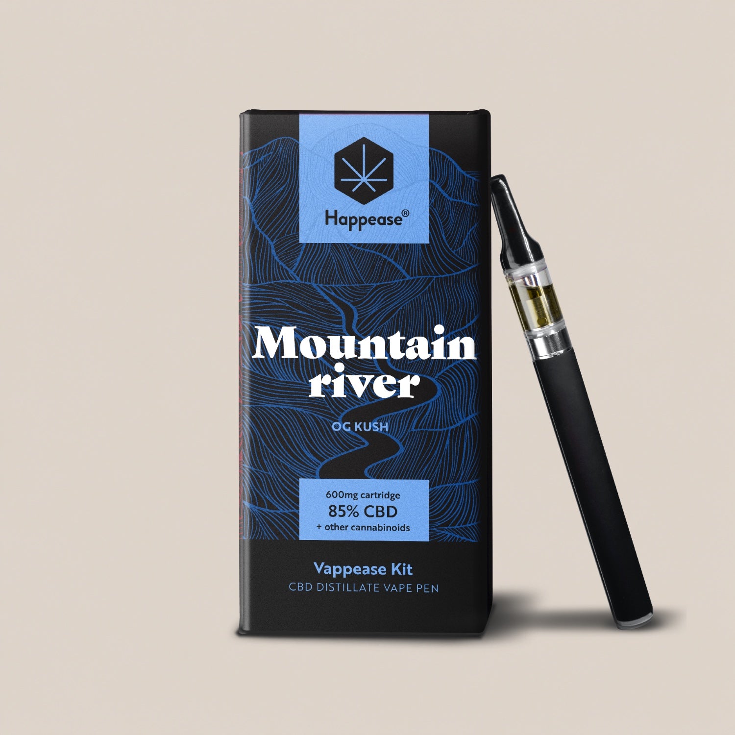 Kit vape pen CBD Happease - 85% cannabinoïdes naturels | Mountain River - Salvia la pépite verte
