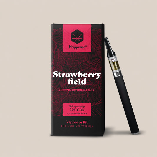 Kit vape pen CBD Happease - 85% cannabinoïdes naturels | Strawberry Field - Salvia la pépite verte