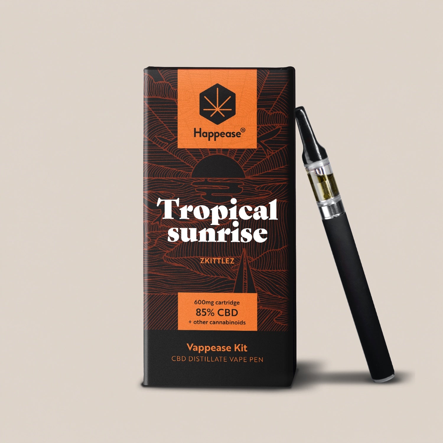 Kit vape pen CBD Happease - 85% cannabinoïdes naturels | Tropical Sunrise - Salvia la pépite verte
