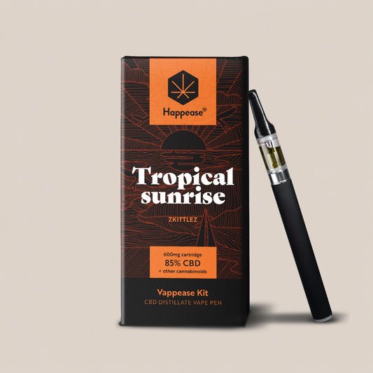 Kit vape pen CBD Happease - 85% cannabinoïdes naturels | Tropical Sunrise - Salvia la pépite verte
